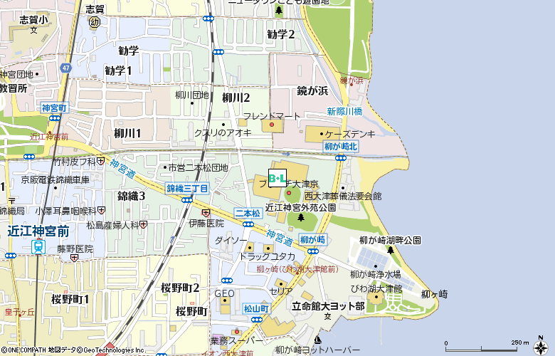 アイシティ　ブランチ大津京店付近の地図